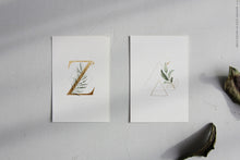 Load image into Gallery viewer, Botanic Gold watercolor alphabet by Angele Kamp