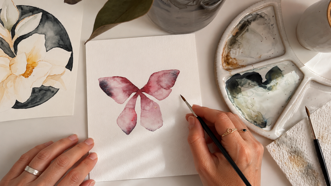 Aquarel Watercolor workshop flower butterfly Angele Kamp