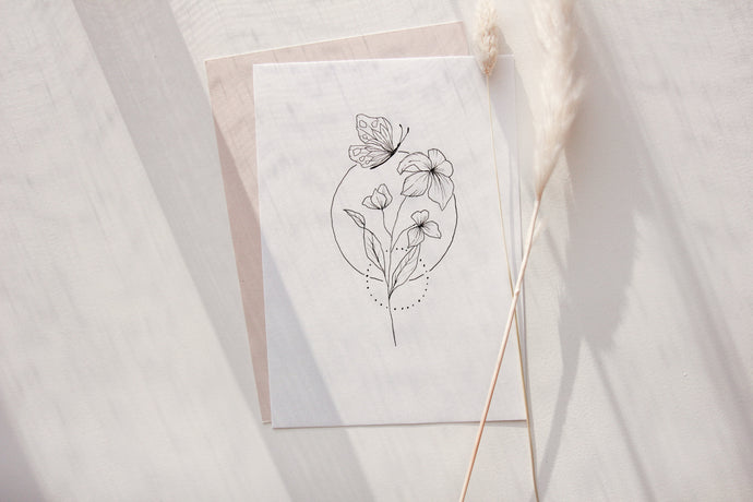 How to draw a floral butterfly