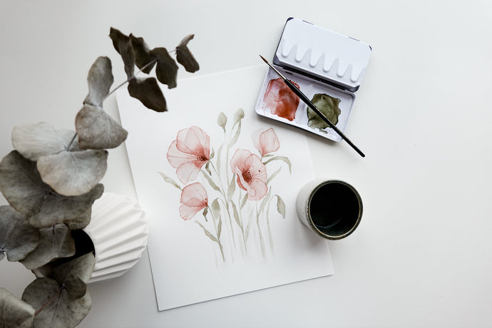 Wild Poppies Watercolor Painting