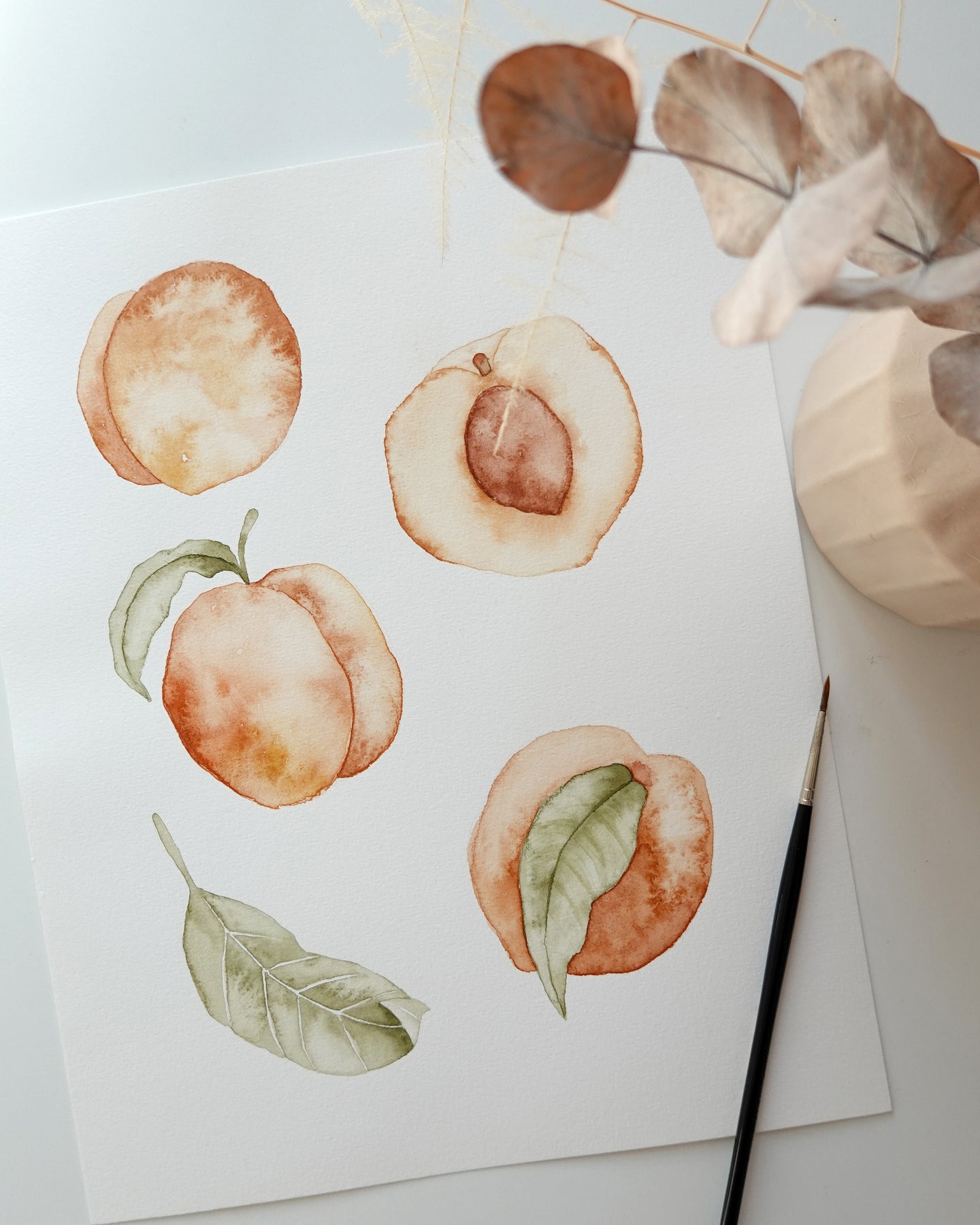 Peaches Original watercolor