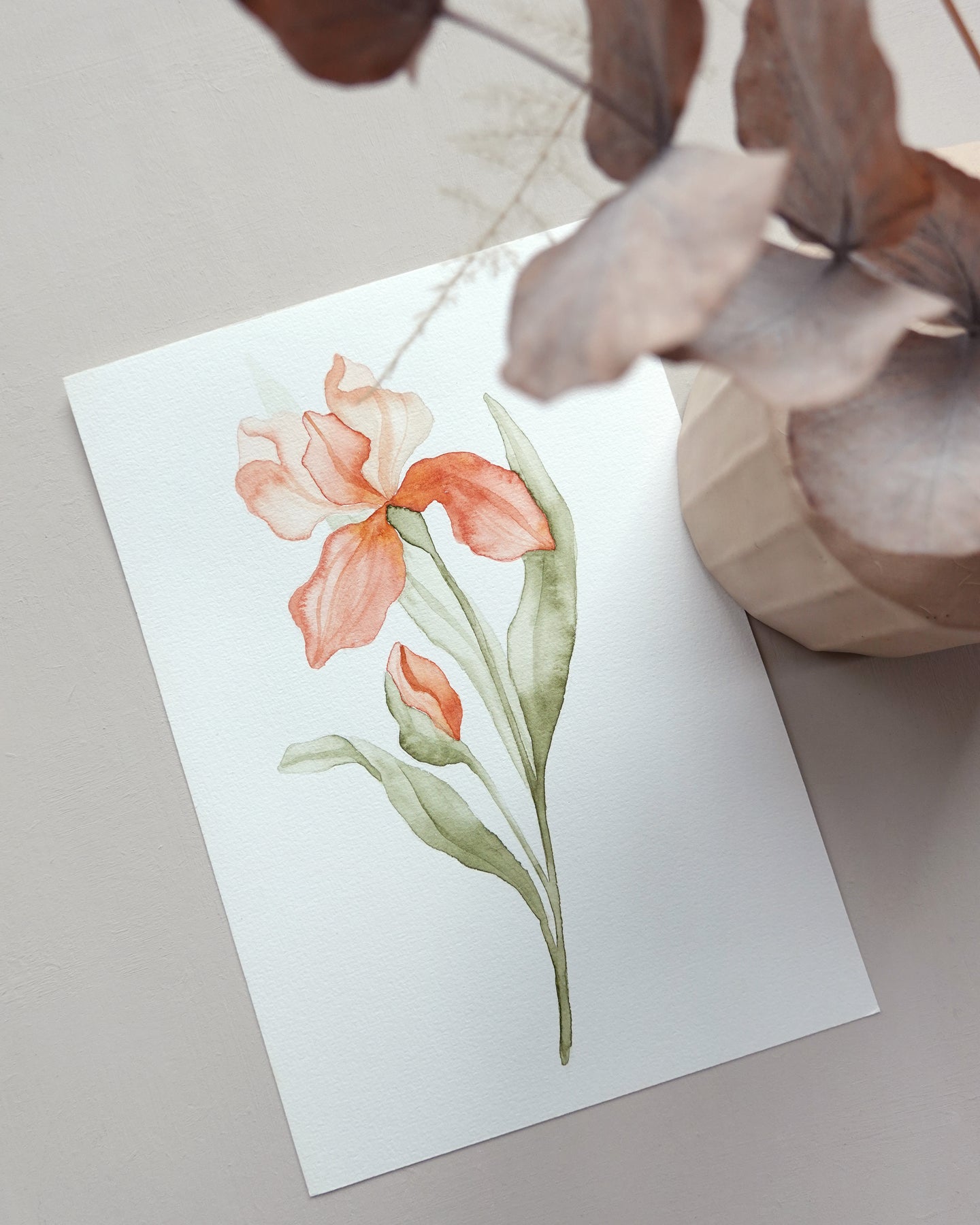 Orange Orchid Original watercolor