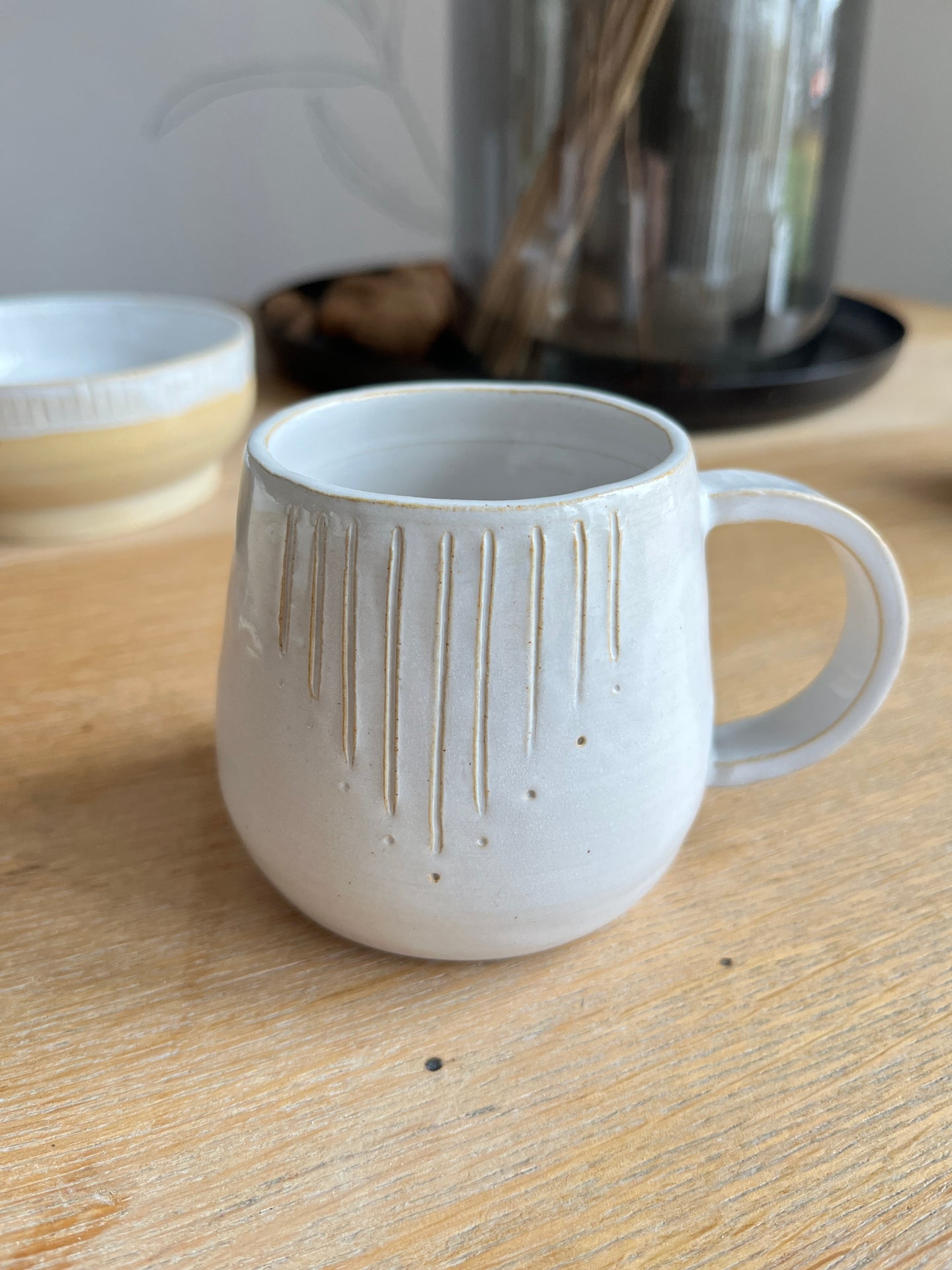 White mug engraved