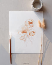 Load image into Gallery viewer, Peachy Peonies 01 original watercolor
