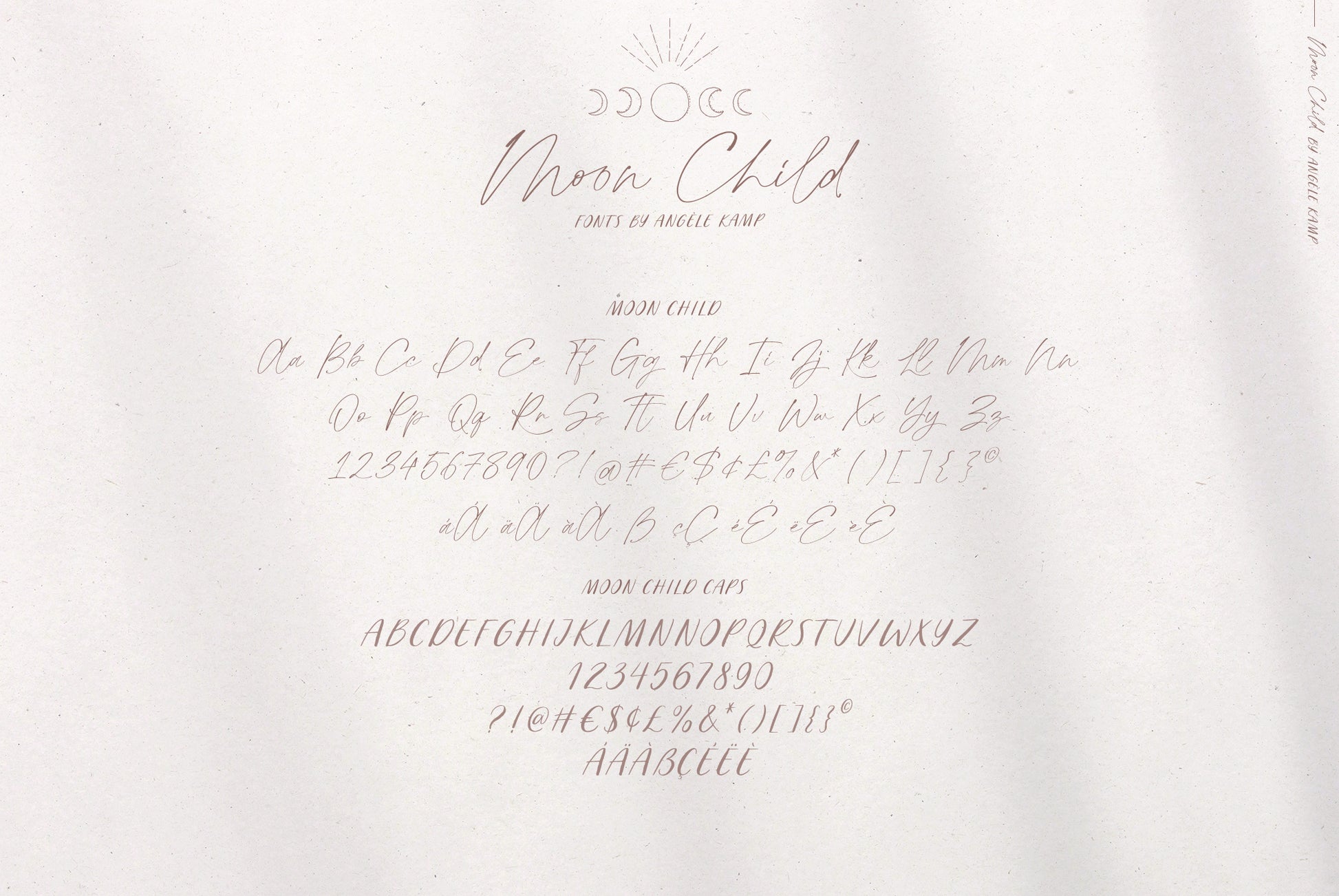 Moon Child font and illustrations by Angele Kamp