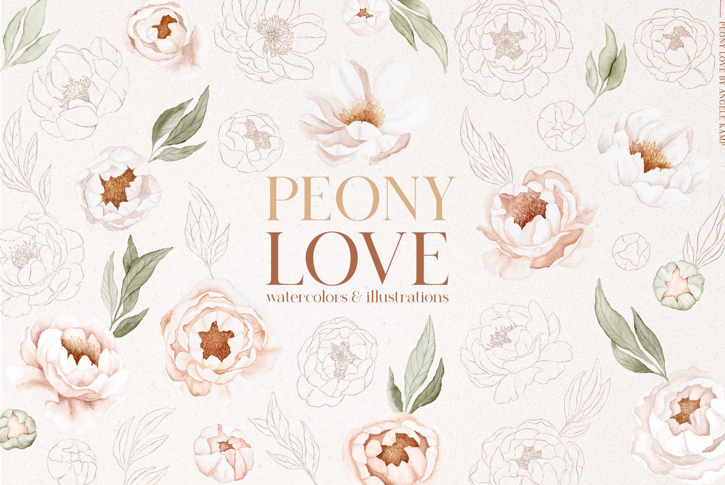 Peony Love watercolors