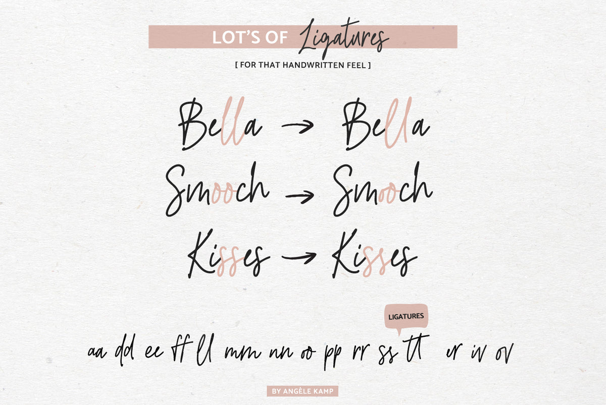 River Jade signature font by Angele Kamp