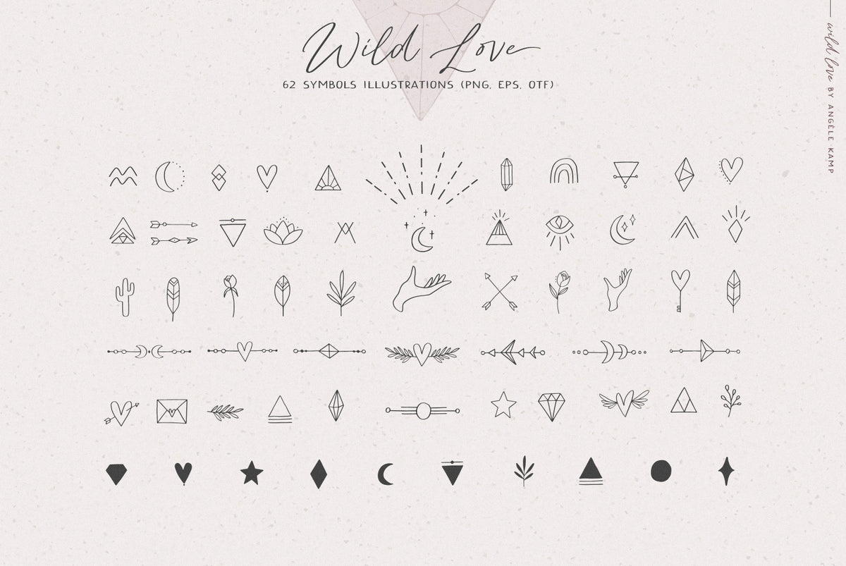 Wild Love font & logo collection Angele Kamp