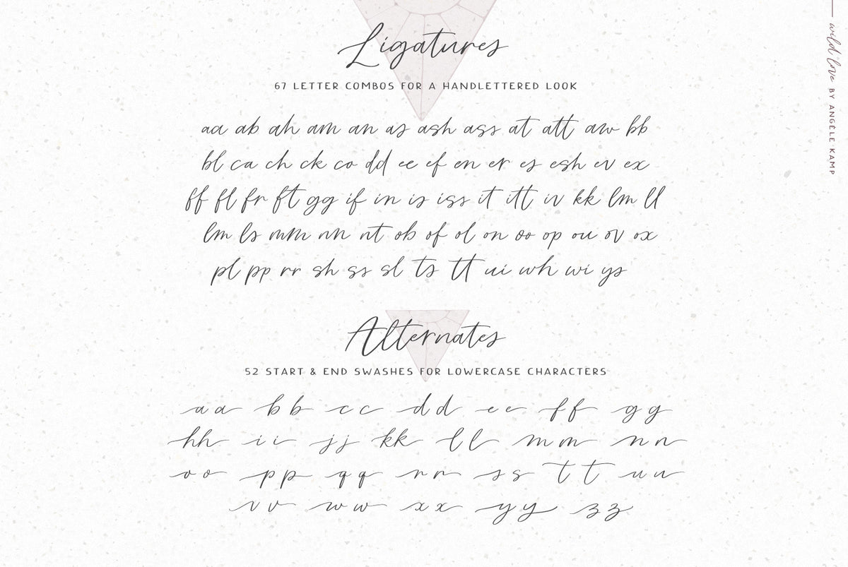 Wild Love font & logo collection Angele Kamp