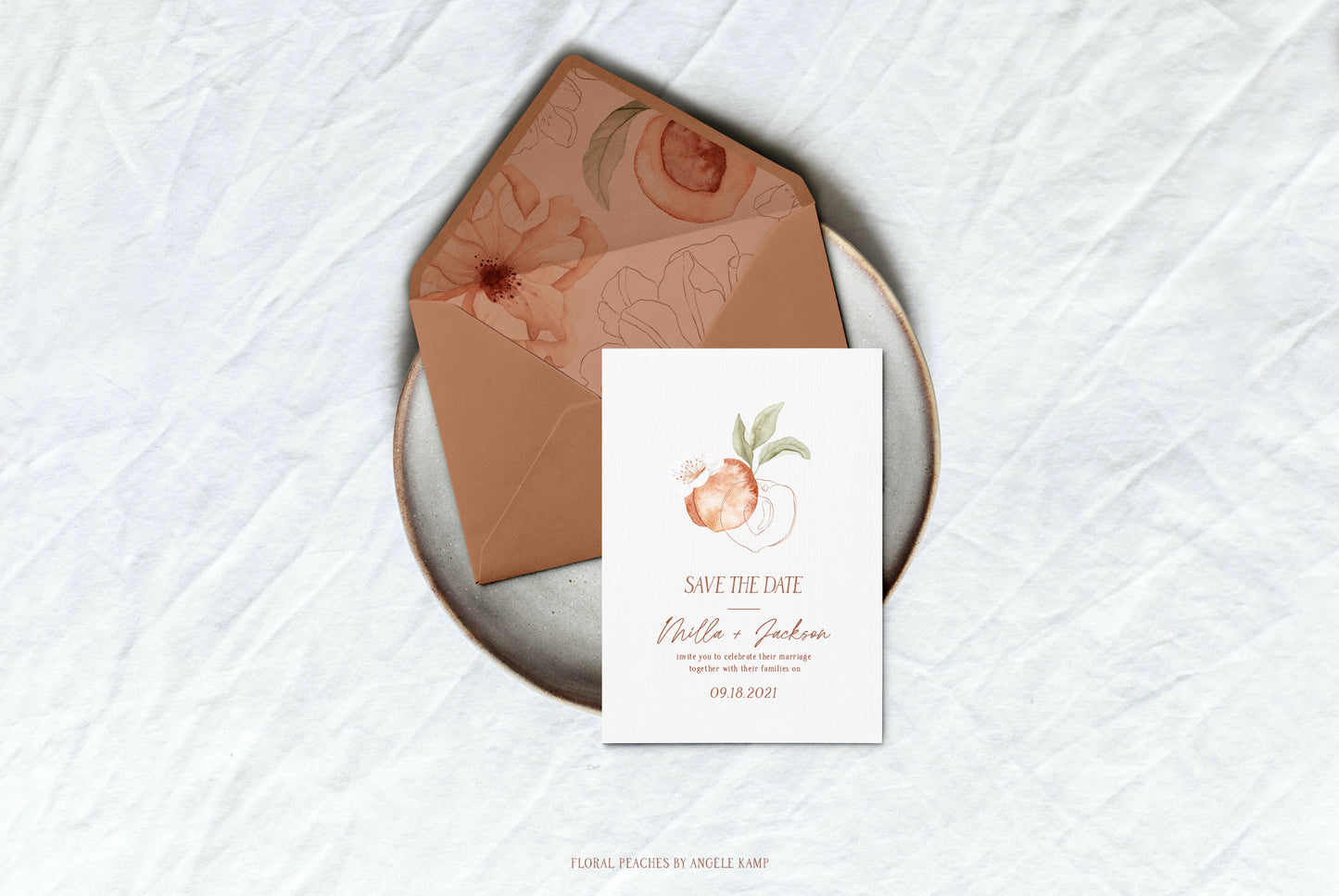 Floral Peaches watercolors