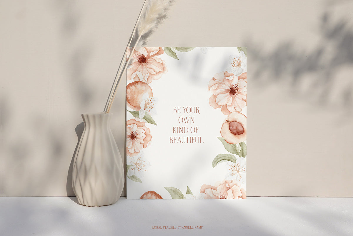 Floral Peaches watercolors