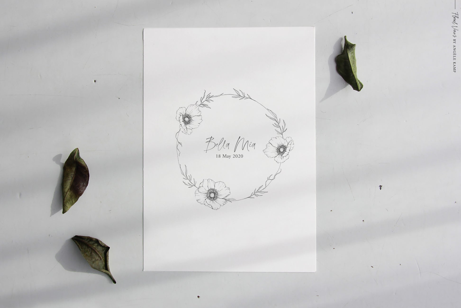 Floral Vines botanical watercolor art illustrations Angele Kamp