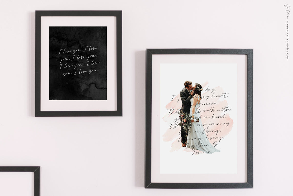 golden script and art by Angele Kamp