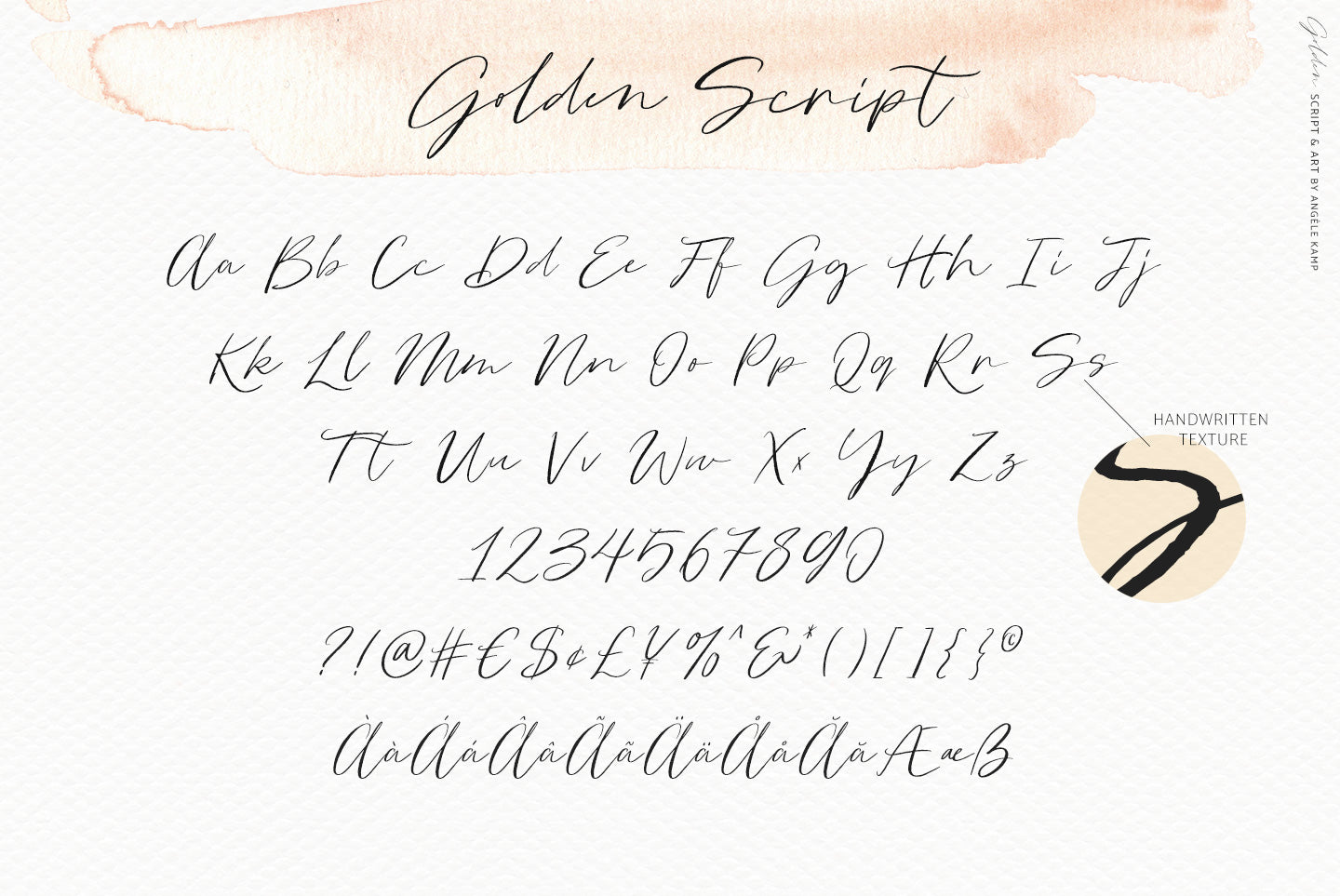 golden script and art by Angele Kamp